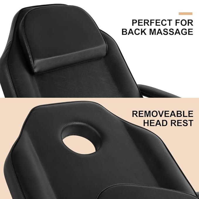 Artist hand Hydraulic Facial Table Tattoo Chair Massage Bed Adjustable Professional for Esthetician Beauty Spa Lash Bed for Eyelash Extensions Salon Equipment Barber Chair Salon Chair (Black)