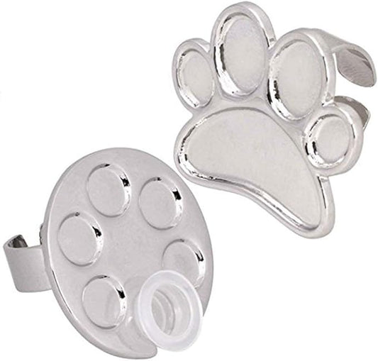 2 Pcs/Lot Mini Manicure Palette Wearable Metal Nail Art Polish Holder Paint Palette Finger Rings Nail Art Tools Palettes Palette Cups