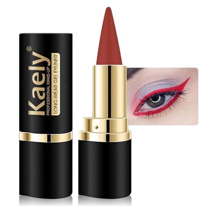 evpct 1Pcs Red Gel Eyeliner Pencil Eye Black Face Paint Stick Makeup Set Waterproof Matte Cream Crayon Eyeliner Pencil Set Cat Eye Liners Eyeshadow Guide delineador de ojos contra el agua