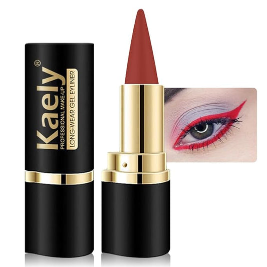 evpct 1Pcs Red Gel Eyeliner Pencil Eye Black Face Paint Stick Makeup Set Waterproof Matte Cream Crayon Eyeliner Pencil Set Cat Eye Liners Eyeshadow Guide delineador de ojos contra el agua