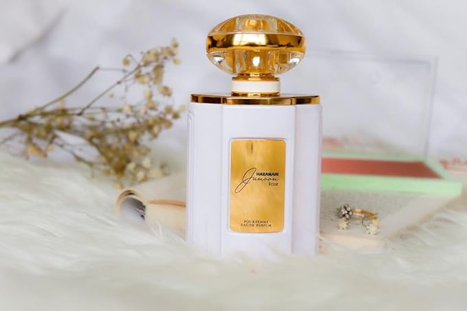 Al Haramain Junoon Rose - Luxury Arabian Perfume for Women - Floral Fragrance with Notes of Cherry Blossom, Bergamot, Rose, Suede, Amber - Arabic Long Lasting Scent - Eau de Parfum - 2.5 oz EDP Spray