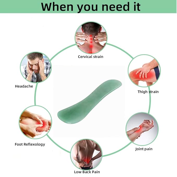 Gua Sha Facials Tools for Back Massage Tools Board Natural Jade Stone for SPA Acupuncture Therapy Trigger Point Treatment