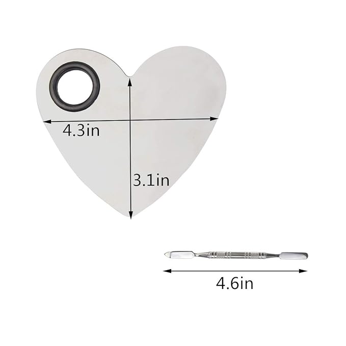 Stainless Steel Heart Shaped Makeup Palette Spatula -