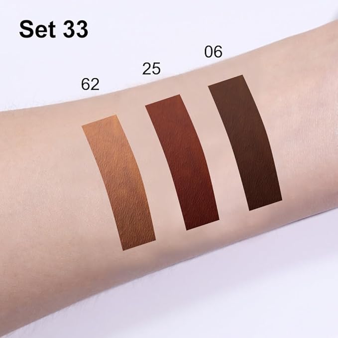 3Pcs 2 in 1 Chocolate Nude Brown True Nude Matte Lip Liner and Liquid Lipstick Stain Makeup Set for women, Long Lasting Smudge Proof Lip Tint Matte Finish Lip Gloss for All-Day Color Hold Set33