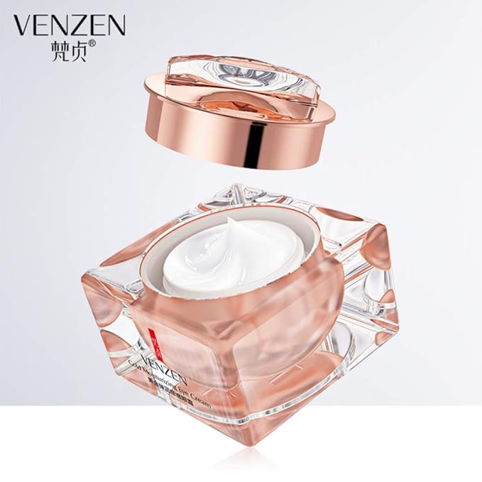 VENZEN Gold Moisturizing Eye Cream Anti Aging Anti Wrinkle Shade Dark Circles Shine Serum Glycerin Delicate Hyaluronic Acid 15g