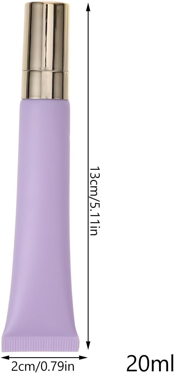 Empty Eye Cream Squeeze Tubes: 20ml Refillable Essential Oil Roller Sample Travel Container Cosmetics Roll on Bottle Dispenser for Lip Balm Gloss