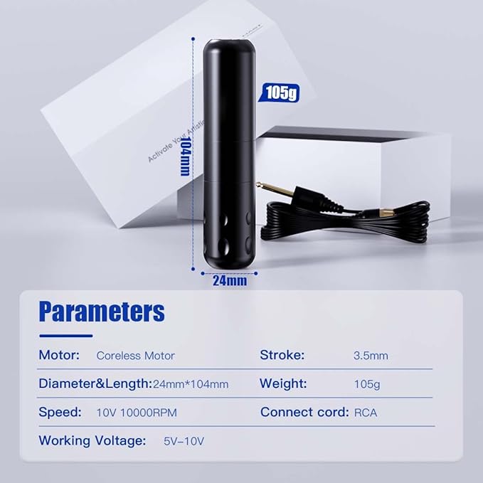 Dragonhawk Tattoo Kit S9 Tattoo Gun Machine Kit Complete Beginner Tattoo Kit Coreless Motor 20Pcs Pro Cartridges Needles