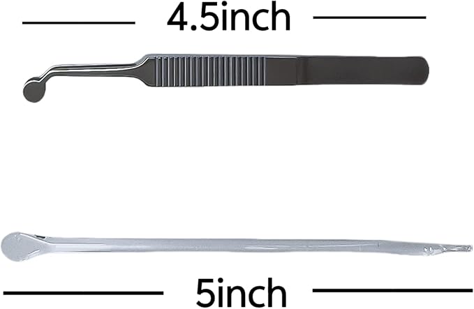 Titanium and Glass Eyelid Massage Tweezers Set, Sterile Meibomian Gland Expressor Dry Eye Relief Eyelid Gland Care sterile Cleaning Kit Eye Stye Treatment Chalazion Remover Meibomian Gland Forceps