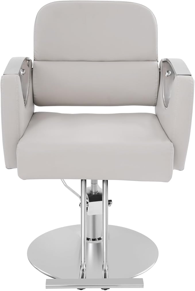 Barber Salon Chair, Salon Chairs for Hair Stylist,hair Chair with Heavy Duty Hydraulic Pump & Footrest, 360 Degrees Rolling Swivel Spa Beauty Equipment for Hair Stylist Women Man, 440 Lbs (Beige)