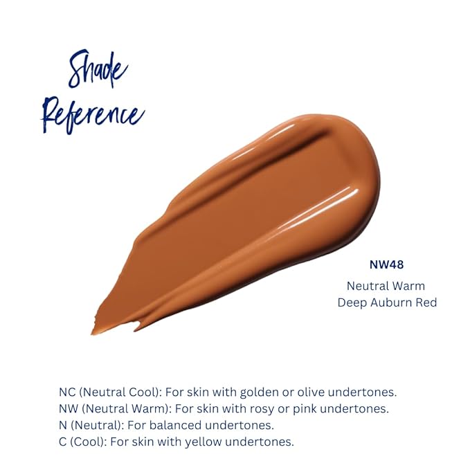 Best Bronze Bombshell Body Makeup - Tattoo Cover Up Makeup & Body Foundation Waterproof - Tattoo Concealer Waterproof for Scars, Varicose Veins Cover Up & Leg Foundation (NW48 Deep Auburn Red)