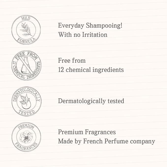 jmella IN FRANCE Hair Care Queen5 Shampoo 16.9 floz with luxury fragrance- Chemical free- Strawberry leaf extract -4 types of plants oil -17 types of amino acid complex, Hydrolyzed Collagen