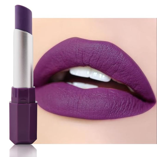 Dark Plum Purple Matte Lipstick - Pigmented Lip Crayon & Face Paint Stick for Women Everyday Halloween Birthday Party Wear, Younger-Looking Lip Makeup, Labial para fiesta de disfraces 09