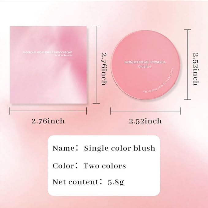 Peach Pink Powder Matte Blush with Mirror – Lightweight Smooth Blendable Baked Blush, Fade & Transfer-Resistant, Natural Matte Finish, Vegan & Cruelty Free, Perfect Makeup Gift for Women #01