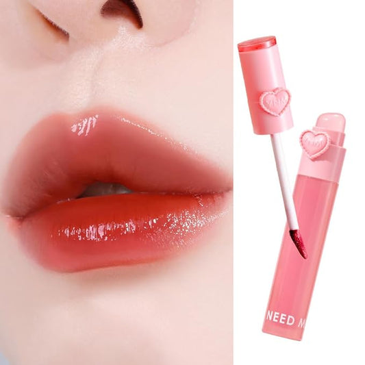 YNM Heart Jelling Tint, PEPPER JELLING, Silicone Lip Brush Included, K-Beauty, Non-Sticky, Moisturizing, Smudge-Proof, Korean Lip Tint, Long-Lasting, Vivid Color, 0.09 oz