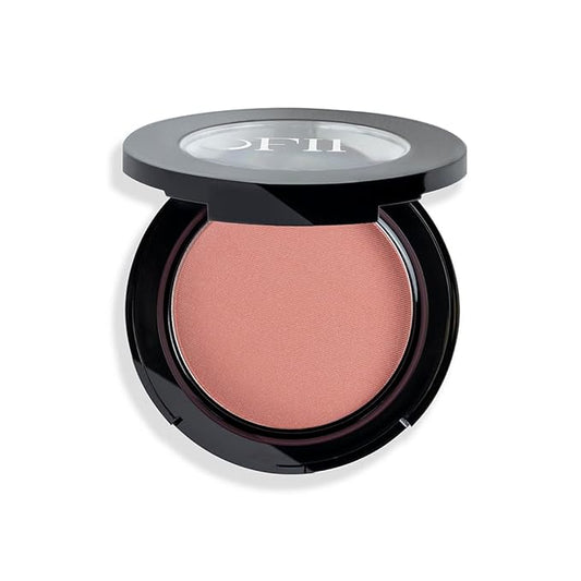 OFIR Elation Powder Blush for Cheeks | Buildable Pigment Adds Radiant Tone | Blurring Powder Softens Lines | Lightweight Texture for Lasting Glow | Almond Fruit - Rosy Taupe Shade 0.13 Oz
