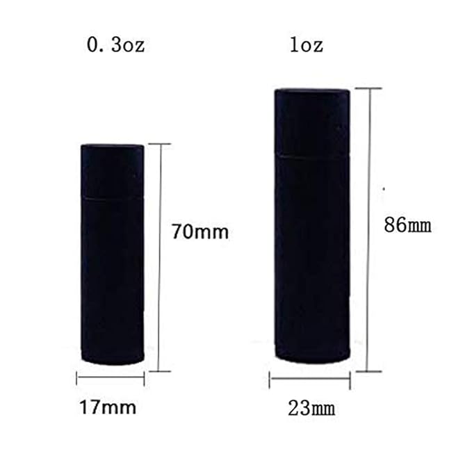 10 Pcs 1 Oz Paperboard Lip Balm Tubes Cardboard Krafts Paper Lipstick Tube Empty Lip Gloss Container Refillable Paper Round Solid Perfume Tube Chapstick Tube DIY Cosmetic Deodorant (Black)