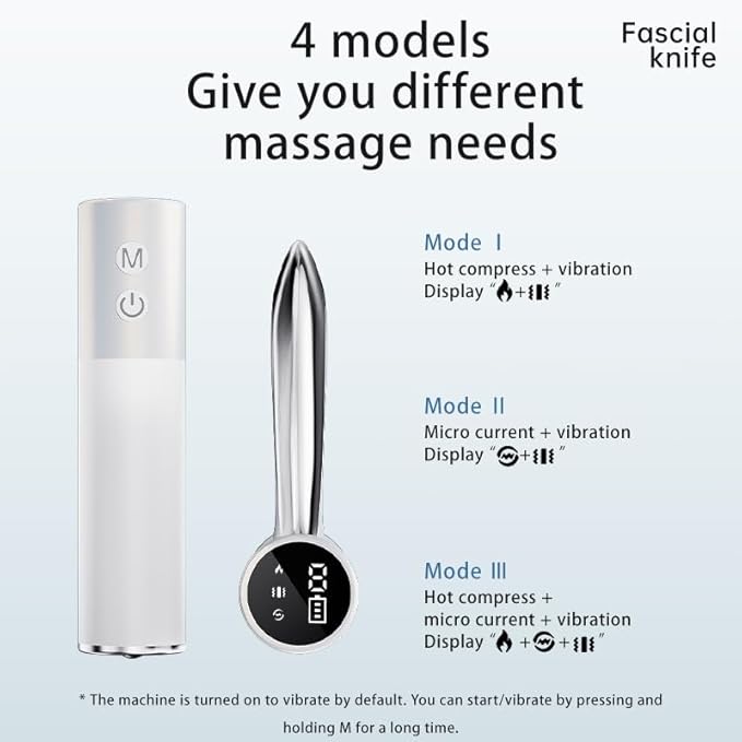 OTBK Heated Gua Sha Tool — Portable Muscle Relaxation Therapy Device. Features Vibration, Heat Therapy, and microcurrent.