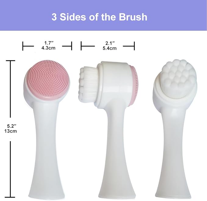 9-in-1 Face Scrubber Face Cleaning Brushes Super Soft Silicone Cleanser Brush and Facial Cleansing Massager Brush Face Cleansing Brush Set