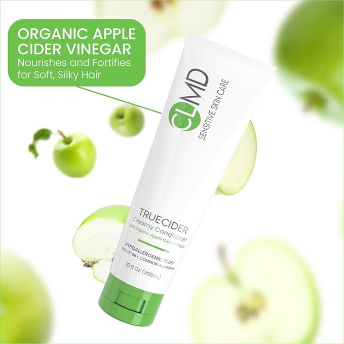 CLMD - TrueCider Creamy Conditioner – Nourishing Scalp & Hair Treatment with Keratin Amino Acids & Organic Apple Cider Vinegar – Supports Hair Growth, Soothes Scalp & Hydrates Hair – 10 fl oz