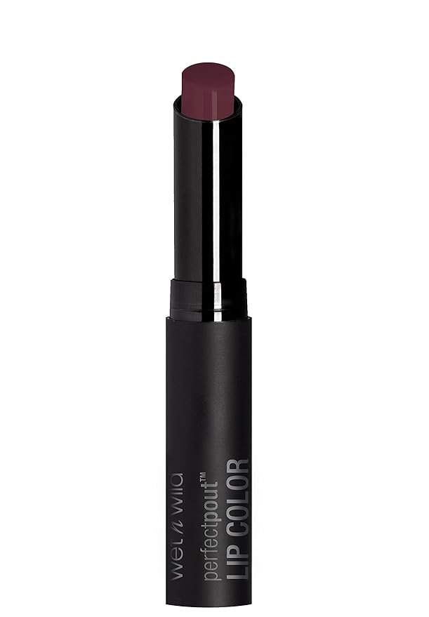wet n wild Perfect Pout Lipstick, Dark Red 99% Chance Of Wine, Vegan | Gluten-Free | Cruelty-Free | Lip Color, Lip Color