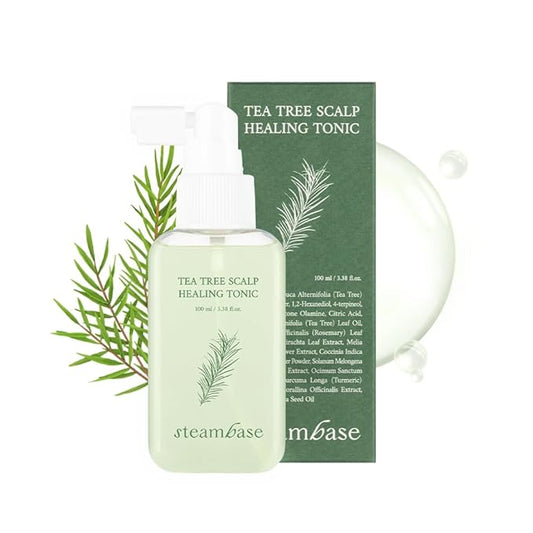 STEAMBASE Tea Tree Scalp Healing Tonic | Relieve Dry, Itchy, and Oily Skin | Hydrating and Nourishing Serum Oil Moisturizer for Calming Scalp | Korean Hair Care Products, 3.38 fl oz