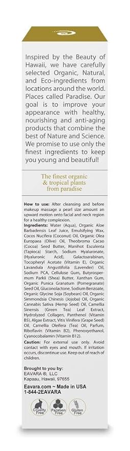 Organic Face Moisturizer Cream with Collagen Peptides and Hyaluronic Acid Anti Aging Moisturizing Face Lotion For Women And Men Award Winning Paraben Free for Anti Wrinkle Skin with Shea and Jojoba