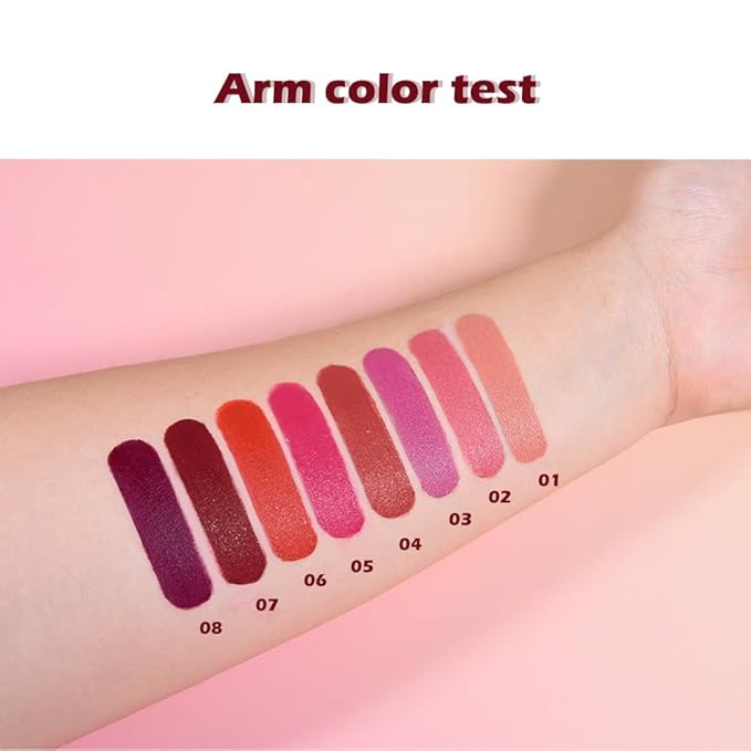 Warm Pink Matte Lipstick for Women, Long Lasting Waterproof Transfer-Proof Vegan, 24 Hours Moisturizing Glossy Shine Lip Gloss, Lipstick Palette Beauty Products Makeup All-Day Formula A01#