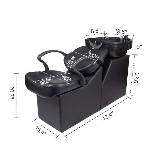Polar Aurora New Backwash Barber Chair ABS Plastic Shampoo Bowl Sink Unit Station Spa Salon Equipment