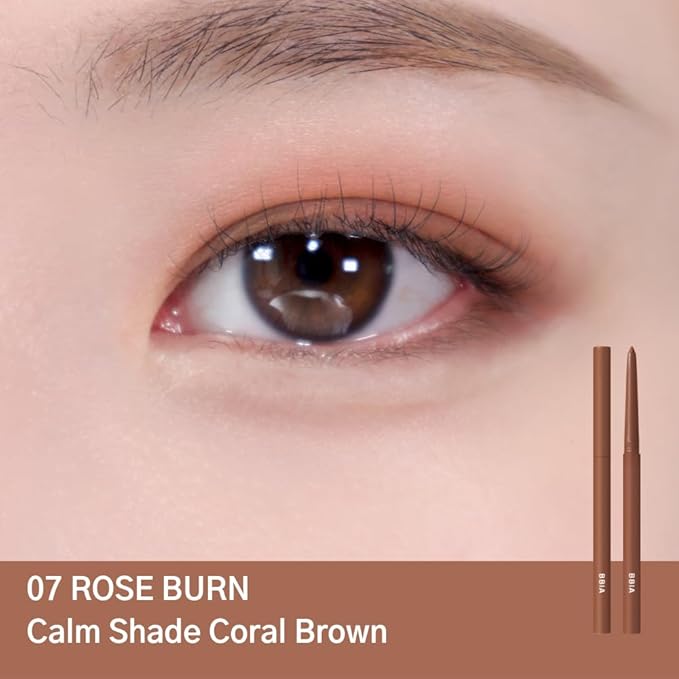 BBIA Last Auto Gel Eyeliner 17 Color – Multi-Use Longwear & Waterproof Mechanical Eye Liner Easy Drawing with Smooth Texture Smudge-Resistant Shadow & Glitter Vegan Korea Eye Makeup (07 ROSE BURN)