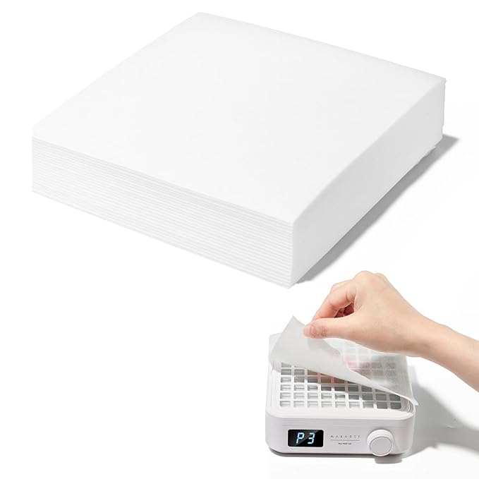 Makartt Nail Dust Collector Filter Paper – 100 Sheets Disposable Nail Dust Filters for Nail Dust Collector Machines, Nail Vacuum Dust Collector Nail Salon Supplies & Accessories White