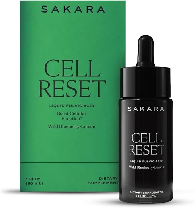 SAKARA Cell Reset – Liquid Fulvic Acid Complex with Wild Blueberry & Lemon | Mineral-Rich Antioxidant Drops for Cellular Detox, Energy & Immune Support | Premium Bioavailable Formula, 1 fl oz (30 mL)