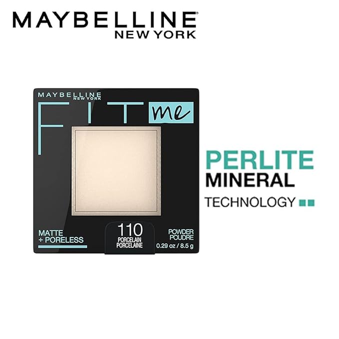 Maybelline Fit Me Matte + Poreless Pressed Face Powder Makeup & Setting Powder, Porcelain, 1 Count