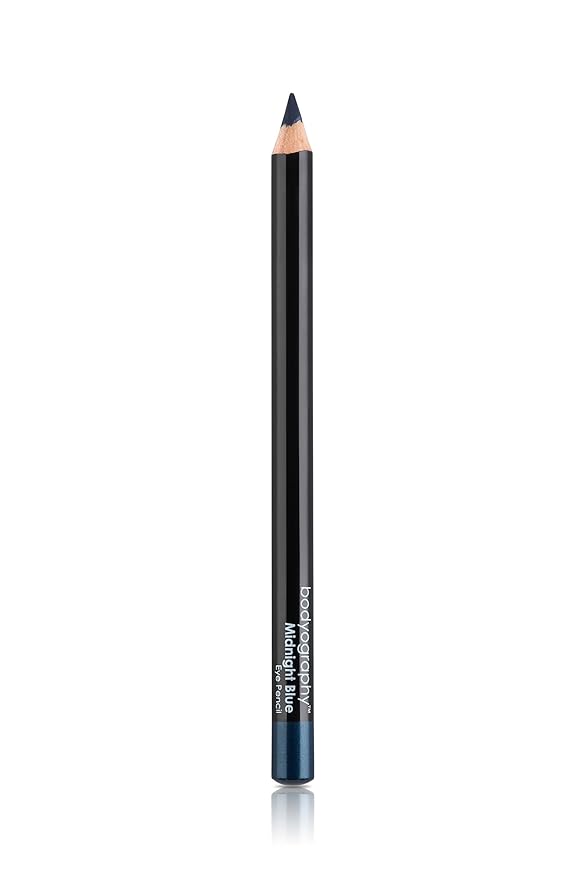 Bodyography Cream Eye Pencil, Midnight Blue - Navy Wooden Eyeliner for Eyes & Eyebrows, Long-Lasting Cruelty-Free Coconut Oil Cosmetic Liner