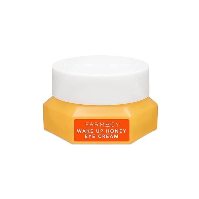 Farmacy Wake Up Honey Vitamin C Eye Cream - Brightening Under Eye Cream for Dark Circles + Puffiness - Enriched with Cranberry Peptide to Smooth Wrinkles Over Time (15ml)