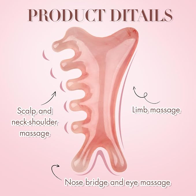 4 in 1 Massage Comb Gua Sha Tool for Face & Body, 2025 New Head Massage Combs Facial Tools, Meridian Therapy Tool for Body Tension Relief, Self Care Gifts for Women Men (3 PCS)
