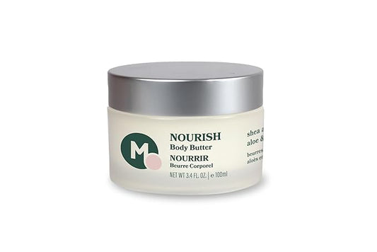 NOURISH Body Butter, Pregnancy Belly and Postpartum Skin Care, Natural Stretch Mark Cream with Shea & Cocoa Butter, Vegan, Clean & Cruelty-free, 3.4 oz