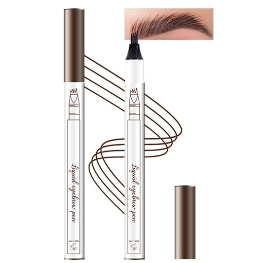 Eyebrow Ink Pencil by Brow Stylist -Micro 4 Point Brow Pen Lift & Snatch Eyebrow Pen Kits with 3 Eyebrow Stencil Long-Lasting Waterproof Natural Eyebrow Hair(1Pc 01# chestnut colour)