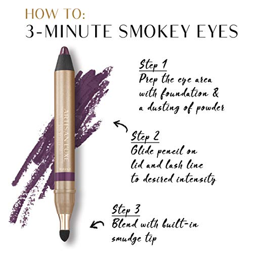 Artisan L'uxe Beauty Velvet Jumbo Eyeliner Pencil Smokey Eyes in 3 Minutes Water Proof, Smudge Proof, Long Lasting Age Defying Essential Oils Entice (Shade: Violet)