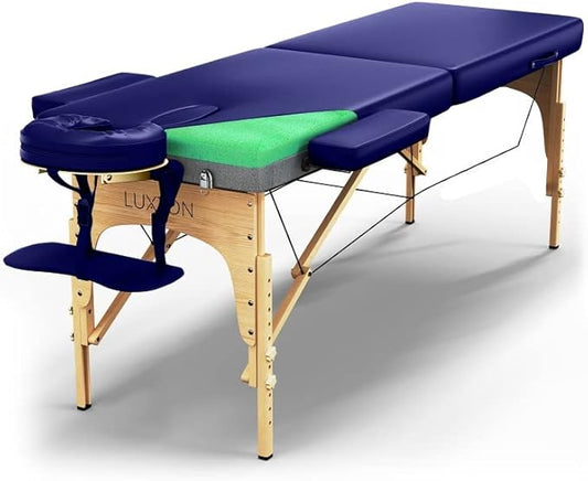 Luxton Home Premium Foam Massage Table Portable Foldable Massage Bed Height Adjustable, 72 Inches Long 27 Inches Wide Home Salon Spa Bed Tattoo Table with Accessories & Carrying Case, Easy Set Up