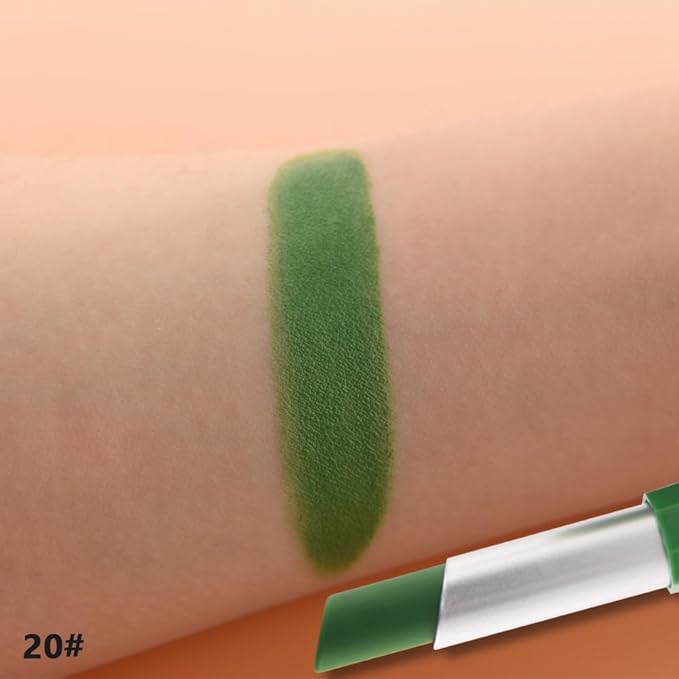 Medium Sea Green Matte Lipstick - Pigmented Lip Crayon & Face Paint Stick for Women Everyday Halloween Birthday Party Wear, Younger-Looking Lip Makeup, Labial para fiesta de disfraces 20