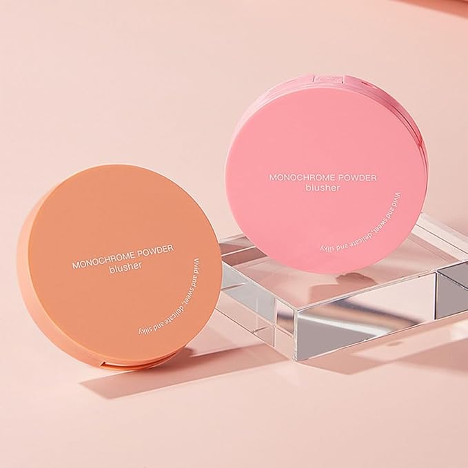 Warm Orange Powder Matte Blush with Mirror – Lightweight Smooth Blendable Baked Blush, Fade & Transfer-Resistant, Natural Matte Finish, Vegan & Cruelty Free, Perfect Makeup Gift for Women #02