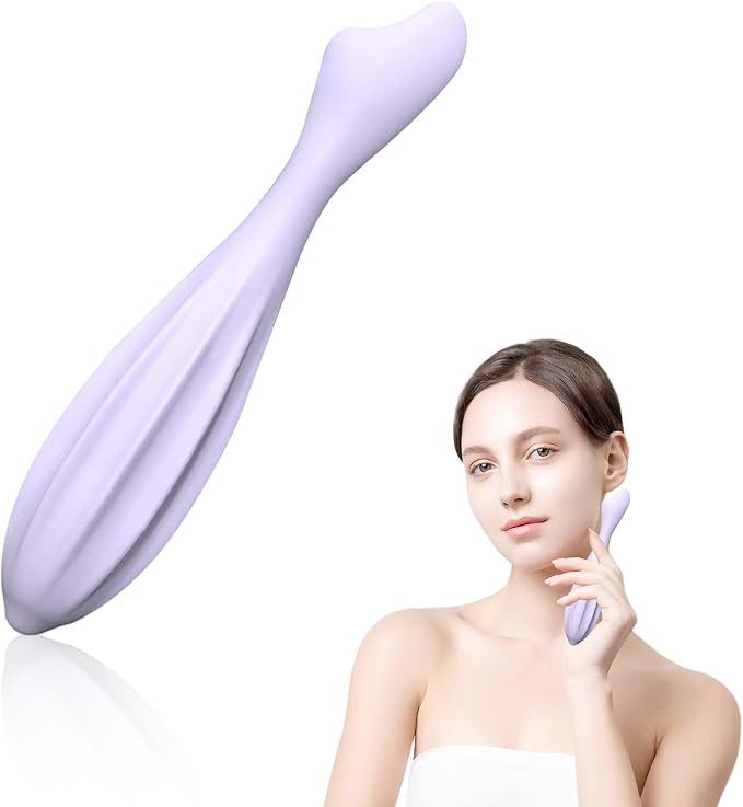Lafo Facial Massage Roller, Silicone Face Massage Tools,Face Roller Skin Care for Shapes Body & Face Curves, Reduces Tiredness, Self Care Gift for Women Face and Eyes Massage (Purple)
