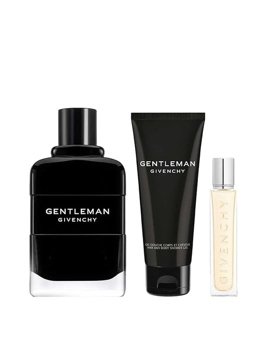 Givenchy Gentleman 3-Piece Gift Set for Men (3.4 Oz Eau De Parfum Spray + 2.5 Oz Shower Gel + 0.42 Oz Eau De Parfum Travel Spray)