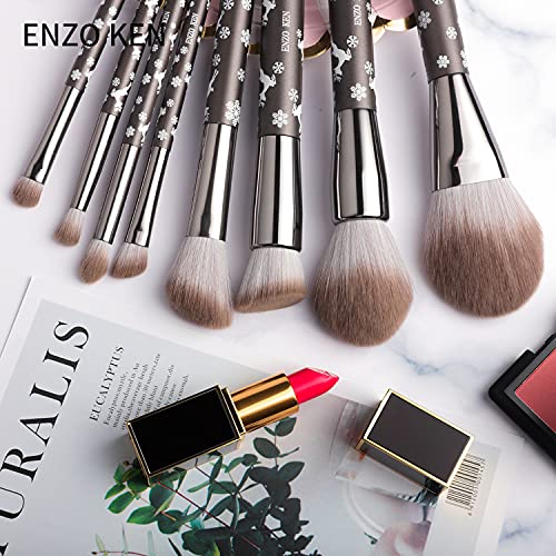 Natural Goat Hair Makeup Brush Set Professional, Snowflake Cosmetic Brushes Makeup Set, Natural Makeup Brushes, Natural Bristle Makeup Brushes, Natural Hair Makeup Brushes Set Professional.