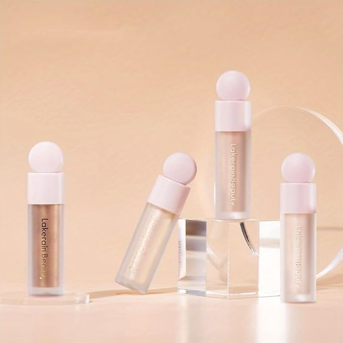 GECOMO Liquid Contour Beauty Wand Face Highlighter Bronzer Makeup Stick, Dewy Finish, Moisturizing Silky Smooth Texture 0.25 Oz/ 7.5ml - 03 ROSE GOLD