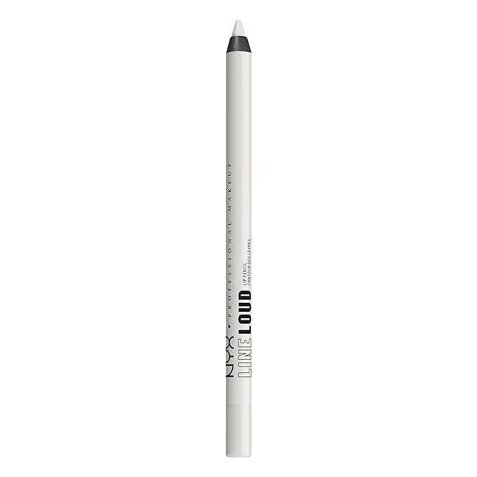 NYX PROFESSIONAL MAKEUP Line Loud Lip Liner, Longwear and Pigmented Lip Pencil with Jojoba Oil & Vitamin E - Gimme Drama (White)