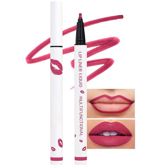 Kaely Pink Longwear Liquid Lip Liner Waterproof, 24 Hour Long Lasting Lip Liner Stain Marker Pen, 2-in-1 Matte Semi Permanent Lipliner & Lipstick, Vegan & Cruelty-Free, 02