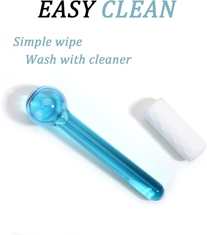 ICE GLOBES SMALL BALLS for Eyes, 2 PCS Blue Facial Globes for Massage Tool, Facial Roller Cold Skin Massagers, Tighten Skin, Reduce Puffiness and Dark Circles, Enhance Circulation