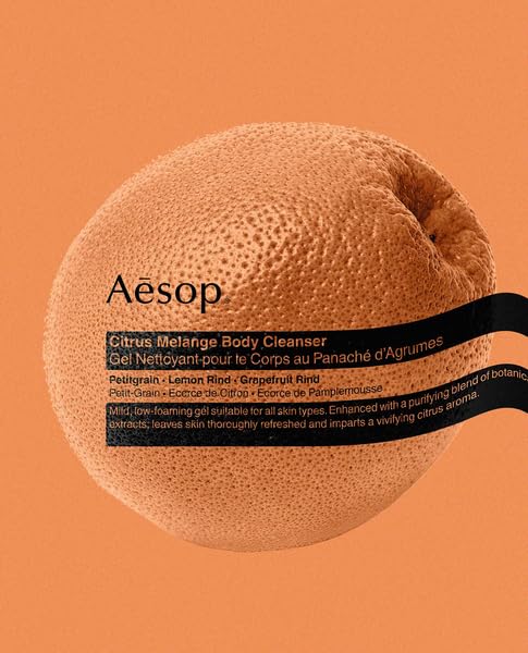 Aesop Citrus Melange Body Cleanser | Gentle Low-Foaming Gel Cleanser For Skin | Citrus Aroma with Botanical Extracts | 16.9 oz / 500 mL