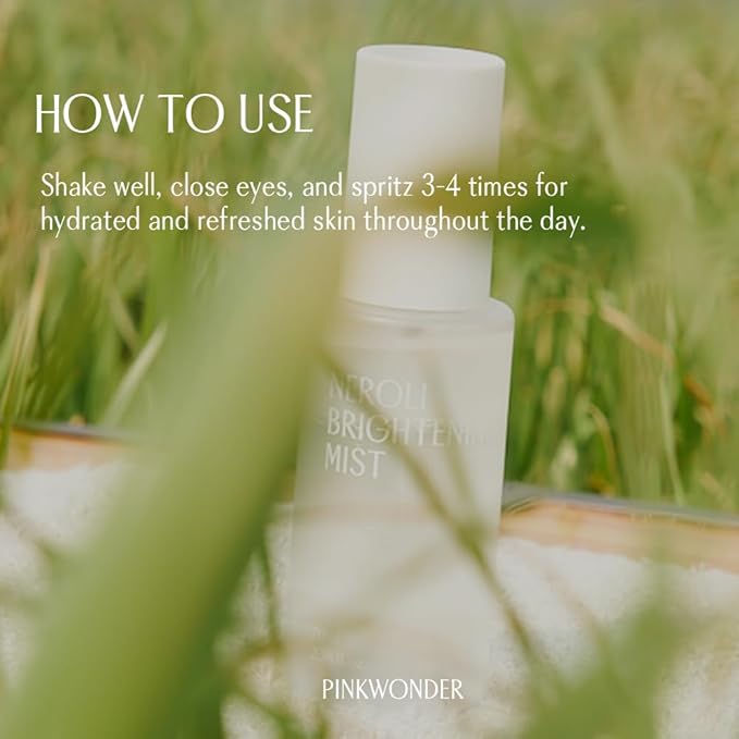 PINKWONDER Neroli Mist 2.36oz (70ml), Hydrating Facial Spray with Neroli & Jojoba Oil, Glowing and Radiant Skin, Antioxidant, Korean Skincare